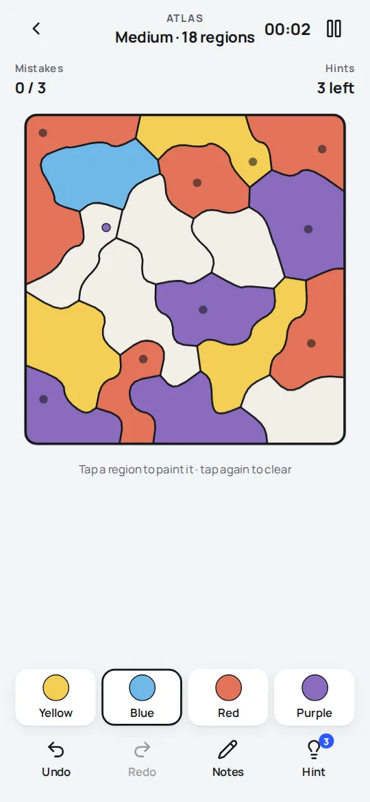 Atlas map colouring board