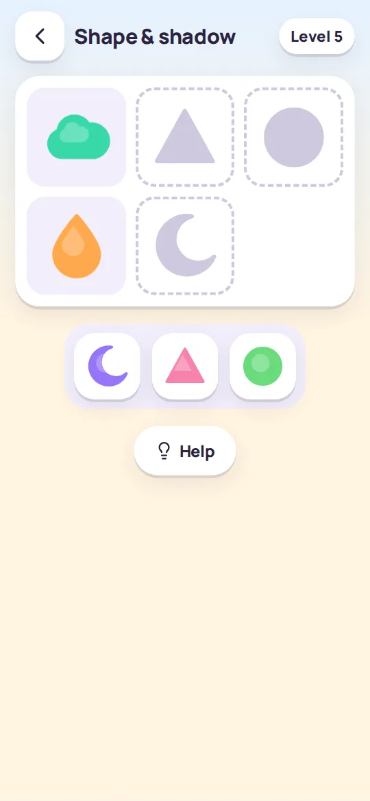 Shape and shadow matching game